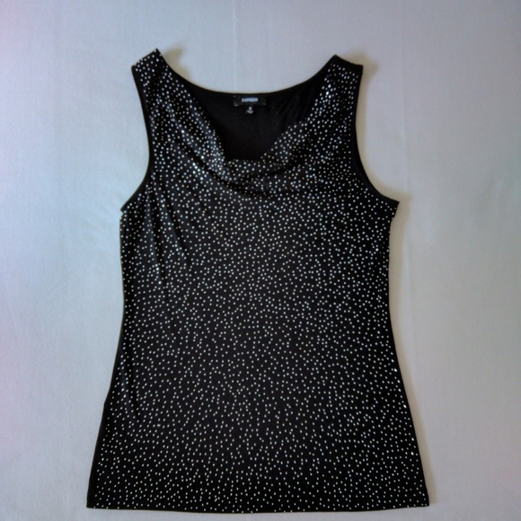 EXPRESS Black Cowl Draped Studded Sleeveless Top M - Picture 5 of 7